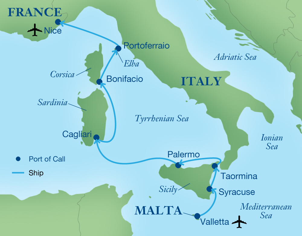 Mediterranean Island Voyage Sicily, Sardinia, Corsica, and Elba