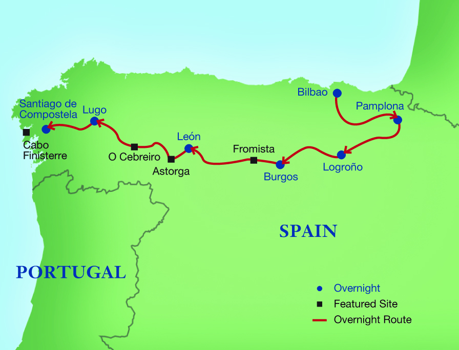 Camino Way Spain Camino De Santiago Mapa KLTG