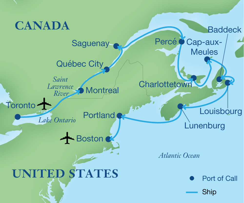 Map - Voyage along the St. Lawrence: From Québec to the Canadian Maritimes