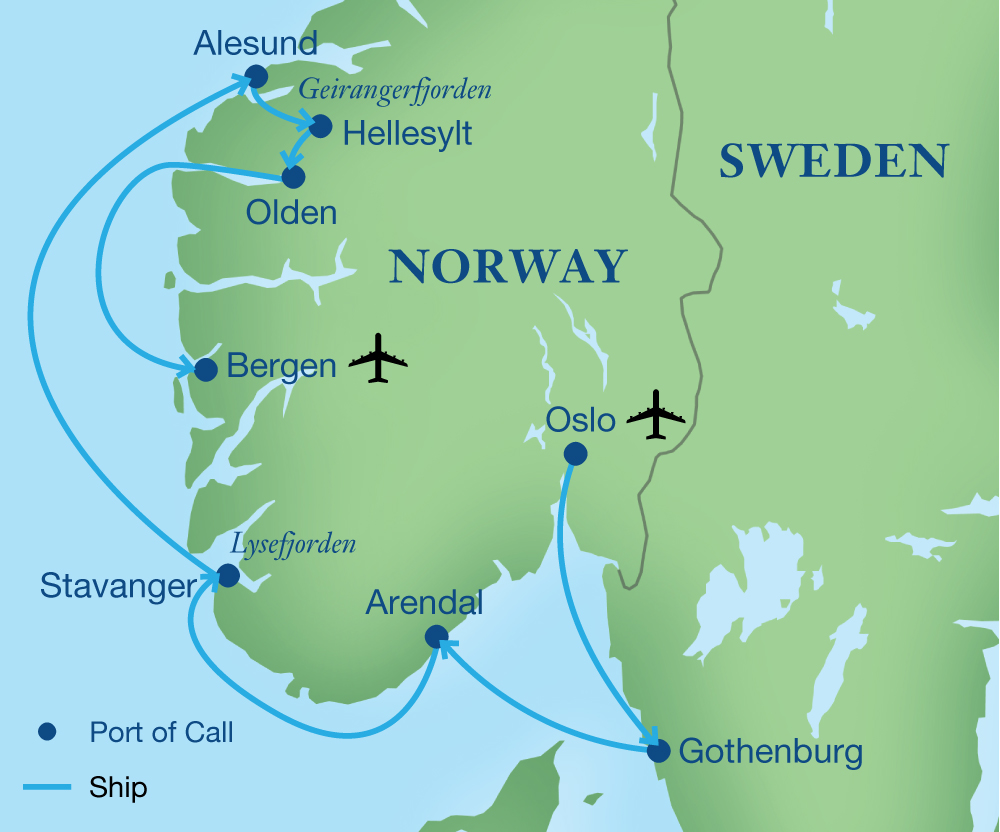 Map - Cruising the Norwegian Fjords