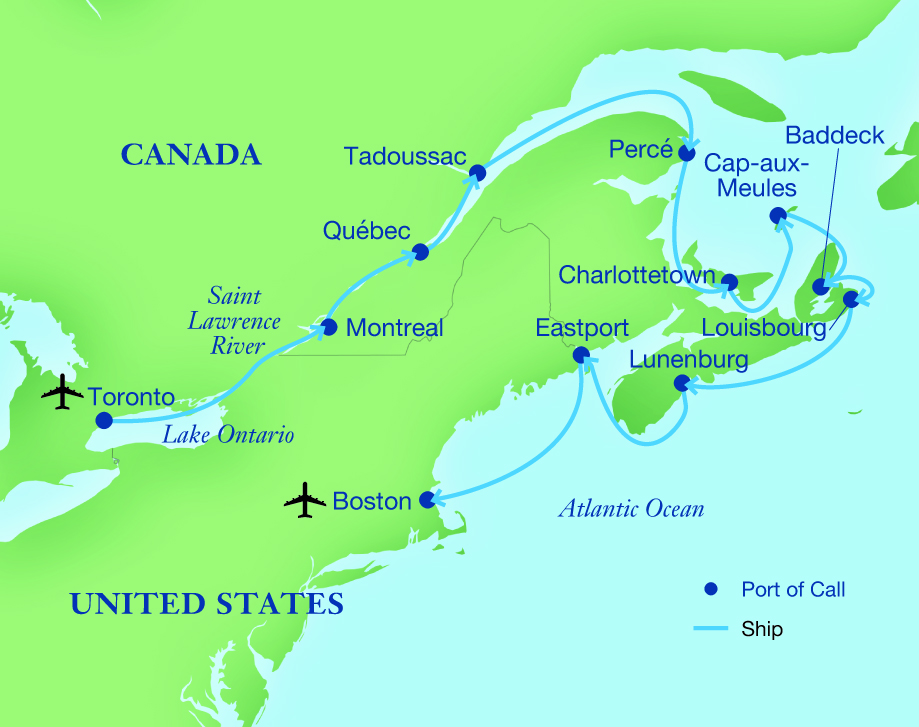 Map - Symphony on the St. Lawrence: From  Québec to the Canadian Maritimes