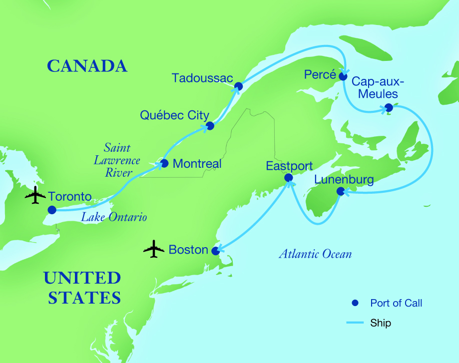 Map - Voyage along the St. Lawrence: From Québec to the Canadian Maritimes
