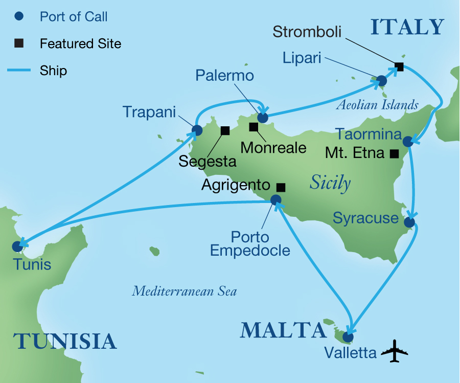 Map - A Circumnavigation of Sicily